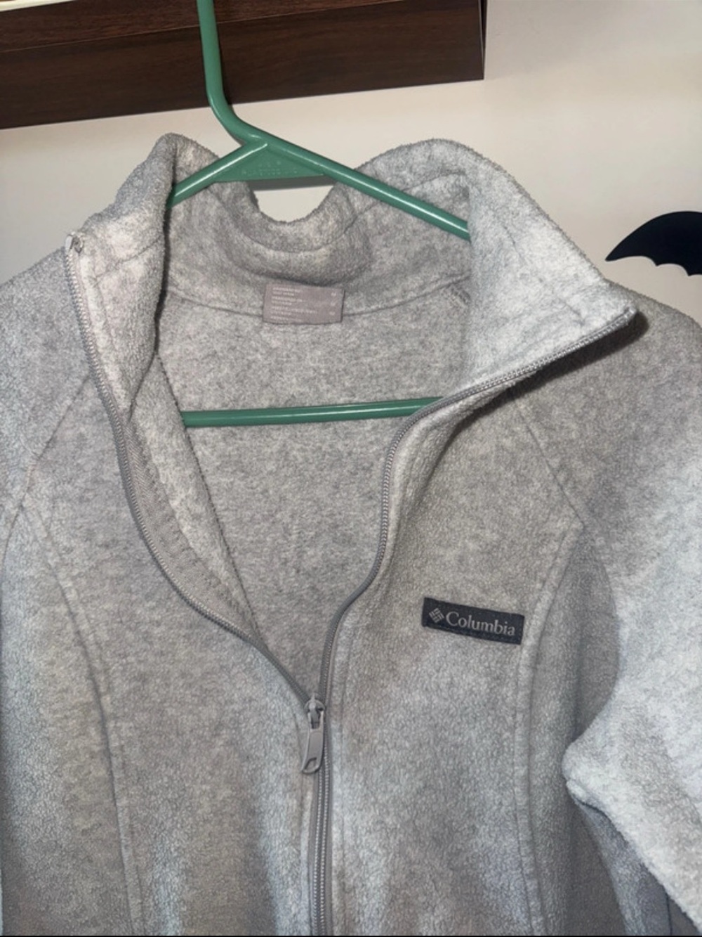 Columbia Women’s Light Gray Full-Zip Teddy Fleece Jacket